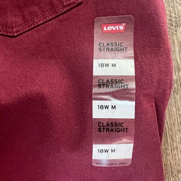 Levi's Plus Classic Straight Jeans Windsor Wine- Size 18W - Picture 7 of 12